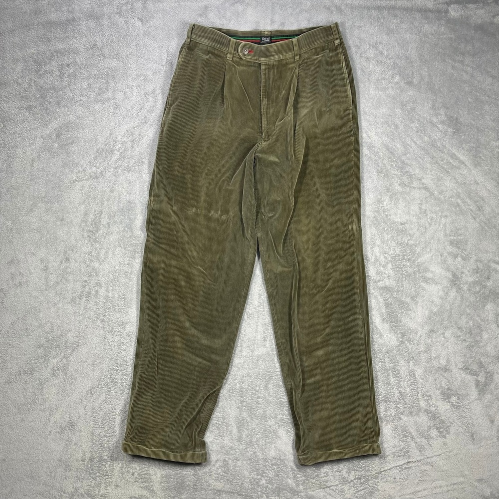 Vintage 90s ixi:z Japanese Corduroy Pants Mens 32 (30x30) Olive Made Japan Read